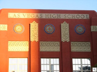 The Art Deco Las Vegas High School is now called the Las Vegas Academy