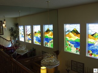  stained glass panels of the 4 Seasons Of Lake Mead