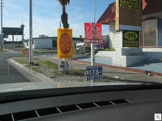 Illegal signage is one thing that makes urban Las Vegas look  ugly. 