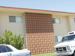 Decorative Concrete Block on the mid century modern apartment building in the Beverly Green Historic Neighborhood Of Las Vegas