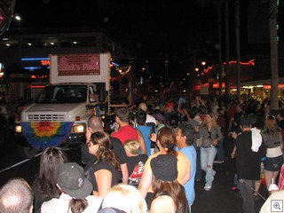 Cheering crowds at the 2008 Las Vegas Gay Pride Parade in Downtown Las Vegas