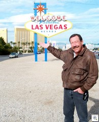 Jack LeVine With Betty Willis' Welcome To Las Vegas Sign