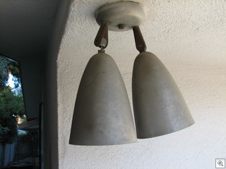 Brushed aluminum spot lights from the 60's found in a mid century modern foreclosure in Las Vegas