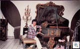 Liberace seated at Pleyel Piano April 15, 1979